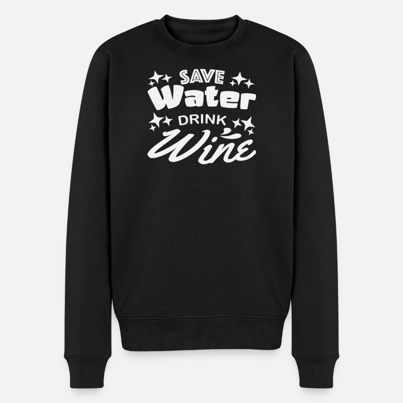 Économiser l’eau boire le vin - Pull Premium bio Homme - noir