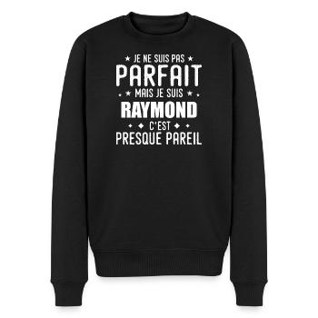 Raymond: authentisch, unvollkommen, oberflächlich, perfekt - Männer Premium Bio Pullover - Schwarz - Vorne - Nico (187cm)