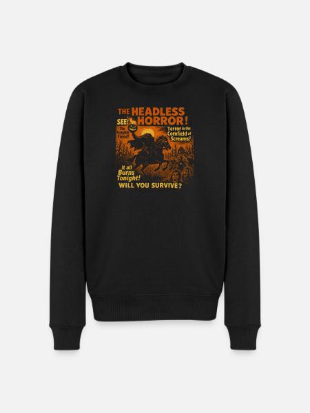 Den hovedløse gyser græskar film plakat halloween - Økologisk premium-sweatshirt til mænd - sort