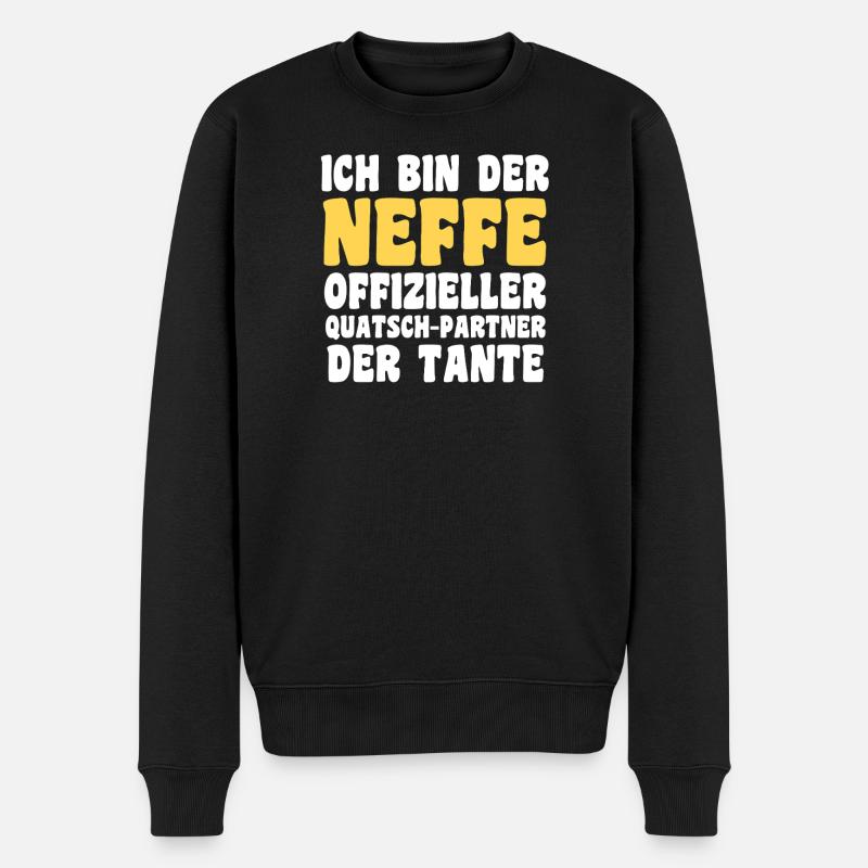 Familienmotiv Neffe - Männer Premium Bio Pullover - Schwarz