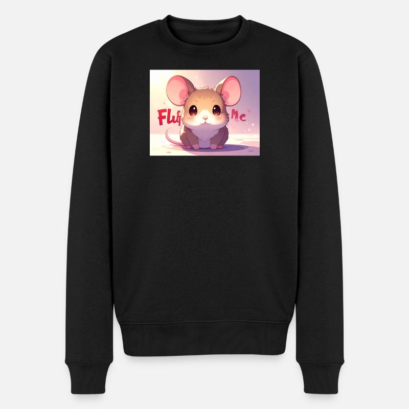 Maus Fluff me - Männer Premium Bio Pullover - Schwarz