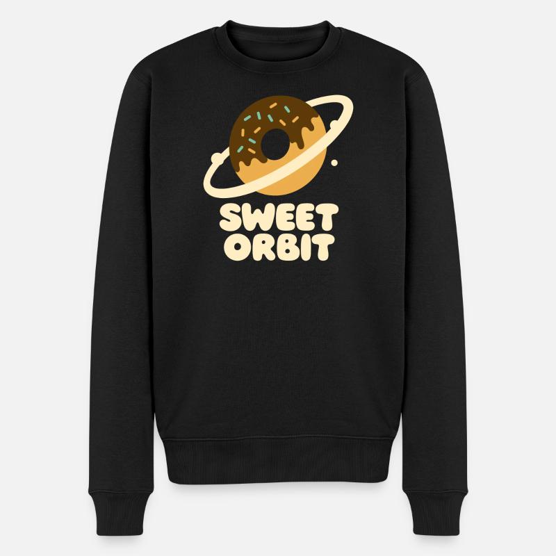 Süßer Orbit Donutplanet - Männer Premium Bio Pullover - Schwarz