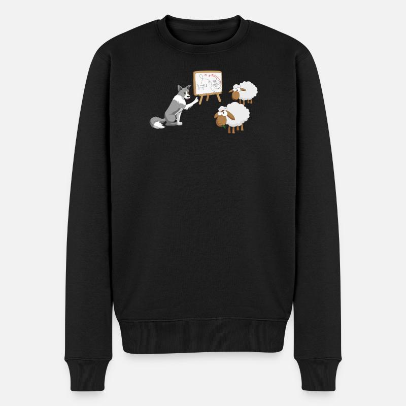 Border Collie Coach - Männer Premium Bio Pullover - Schwarz