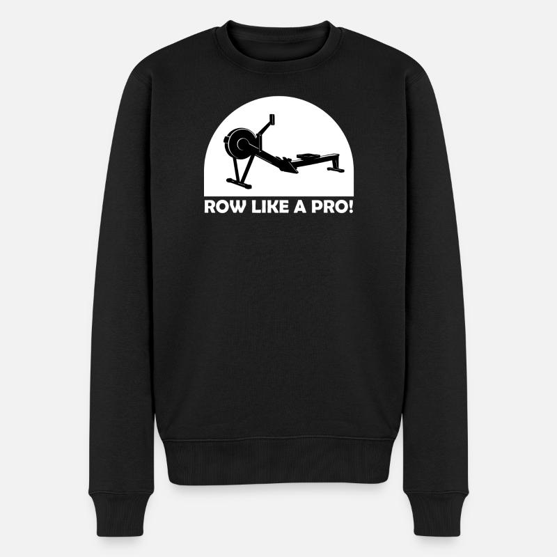Row Like A Pro! Indoor Rowing - Männer Premium Bio Pullover - Schwarz