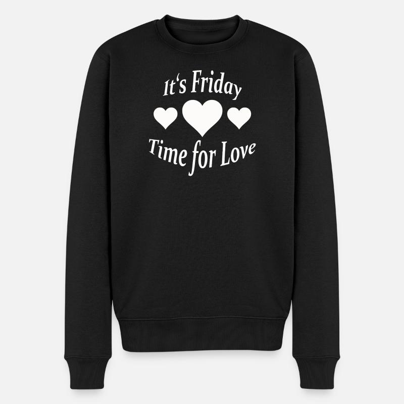 IT'S FRIDAY - Männer Premium Bio Pullover - Schwarz