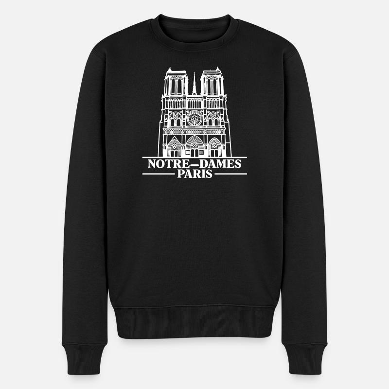 Notre-Dame Paris Gotische Silhouette - Männer Premium Bio Pullover - Schwarz