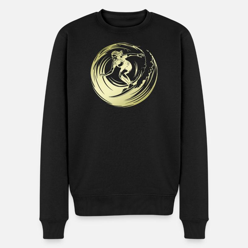 Silhouette de surfeur Surf - Pull Premium bio Homme - noir