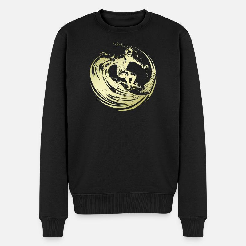 Silhouette de surfeur Surf - Pull Premium bio Homme - noir