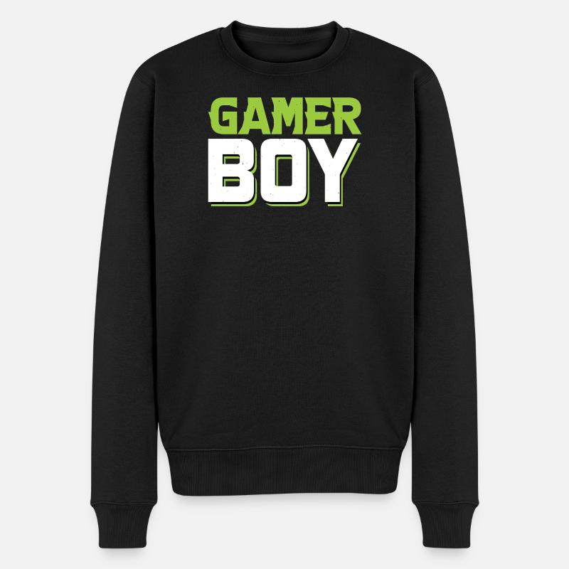 Gamer Boy - Männer Premium Bio Pullover - Schwarz