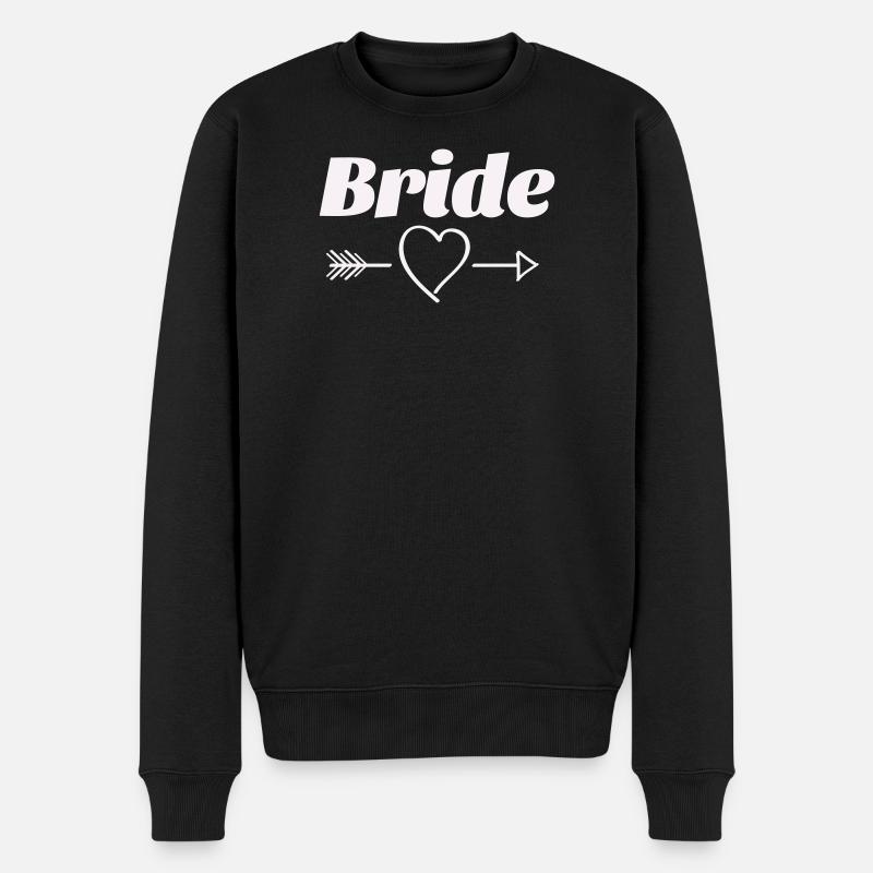 Braut Herz Pfeil Design - Männer Premium Bio Pullover - Schwarz