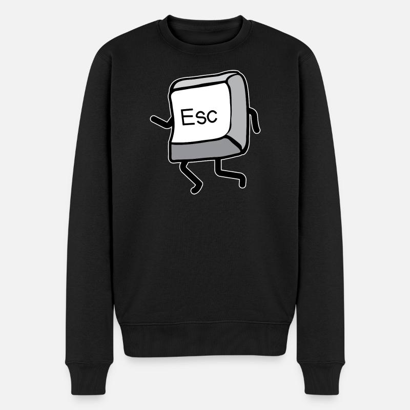 Touche Échap cartoon mouvement - Pull Premium bio Homme - noir
