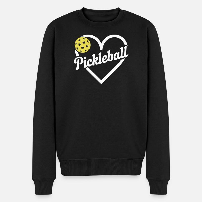 Pickleball - Männer Premium Bio Pullover - Schwarz