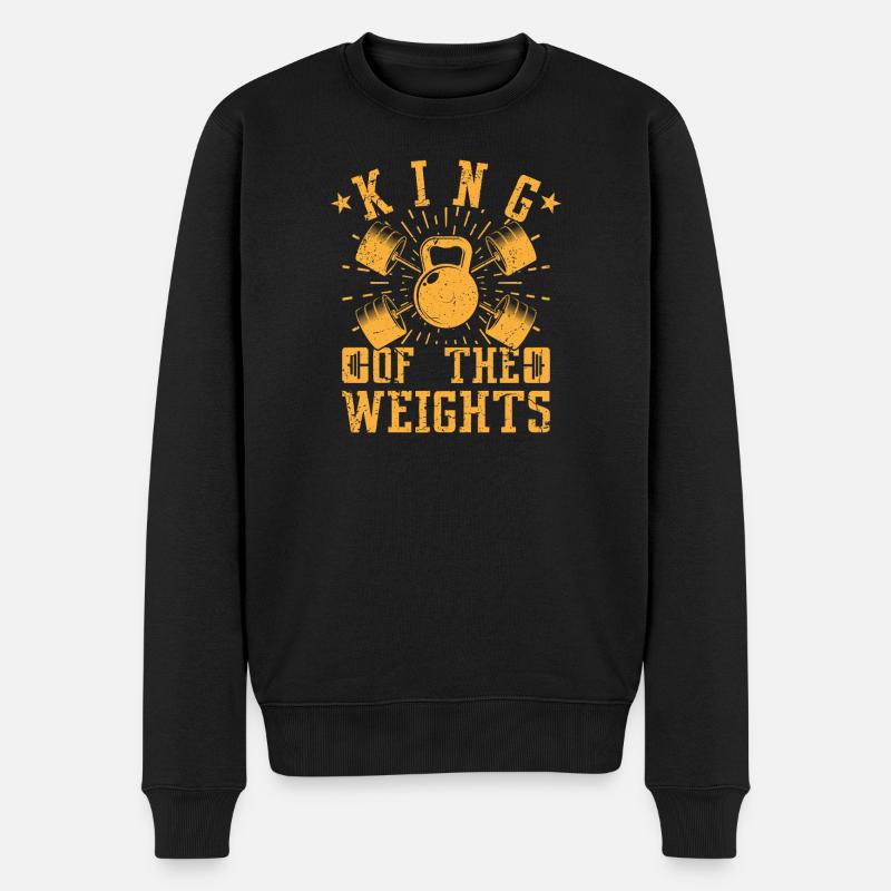 Fitness Motivation Bodybuilder Roi Des Poids - Pull Premium bio Homme - noir