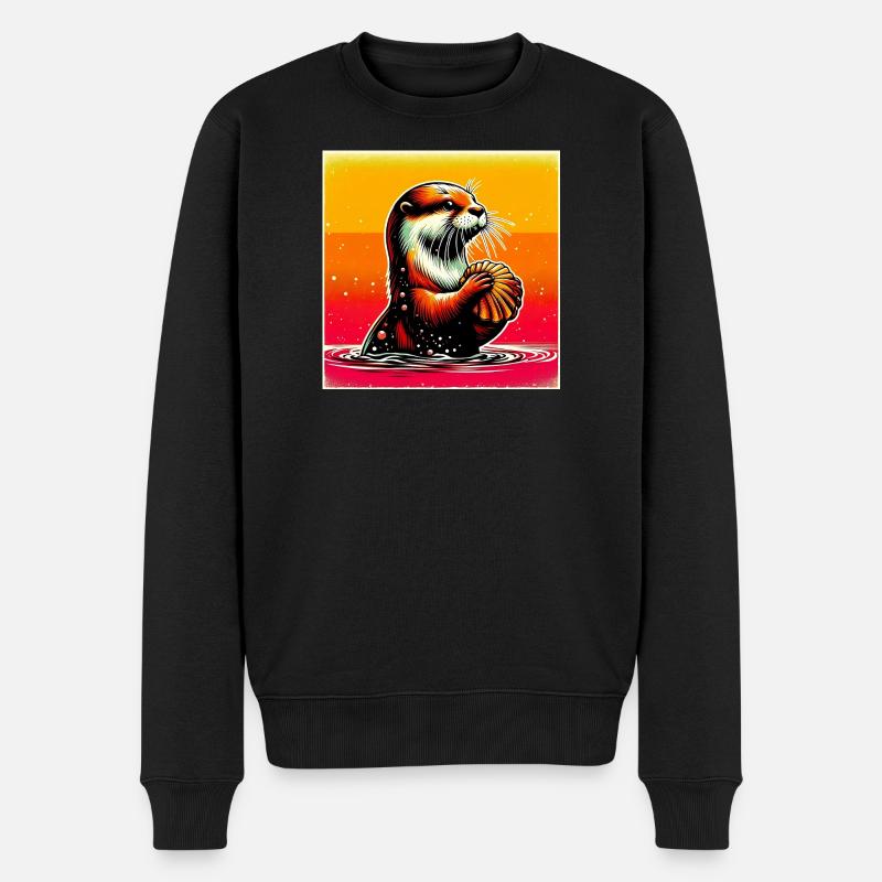Otter - Männer Premium Bio Pullover - Schwarz