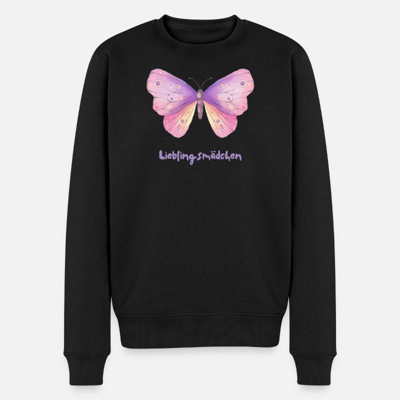 Schmetterling –Zauberhaftes Butterfly Design - Männer Premium Bio Pullover - Schwarz