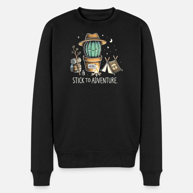 Stick to Adventure - Männer Premium Bio Pullover - Schwarz