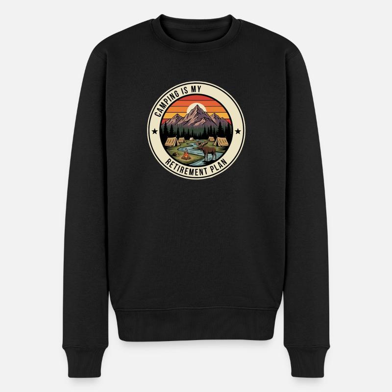 Retiree Camping Retirement Plan - Men's Premium Organic Jumper - black