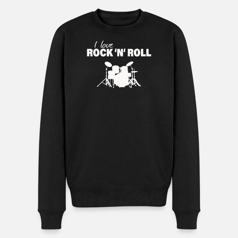 ROCK AND ROLL - Männer Premium Bio Pullover - Schwarz