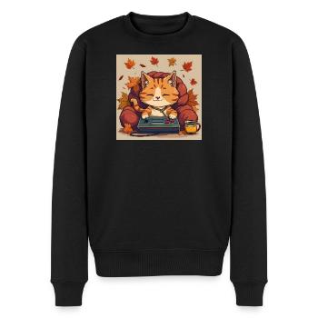 Gaming Cat - Men's Premium Organic Jumper - black - Front - Nico (187cm)
