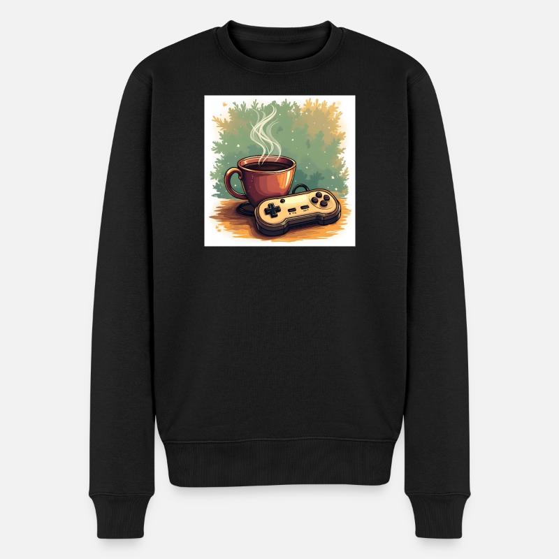 Caffeine & Campaigns - Männer Premium Bio Pullover - Schwarz