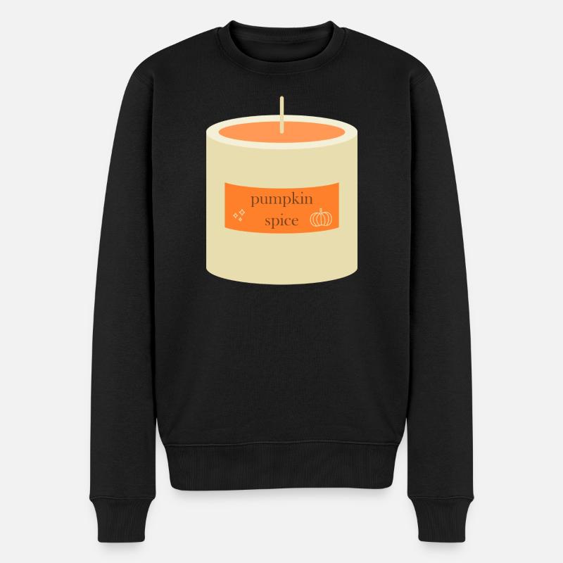 Kürbis Gewürz Kerze - Männer Premium Bio Pullover - Schwarz