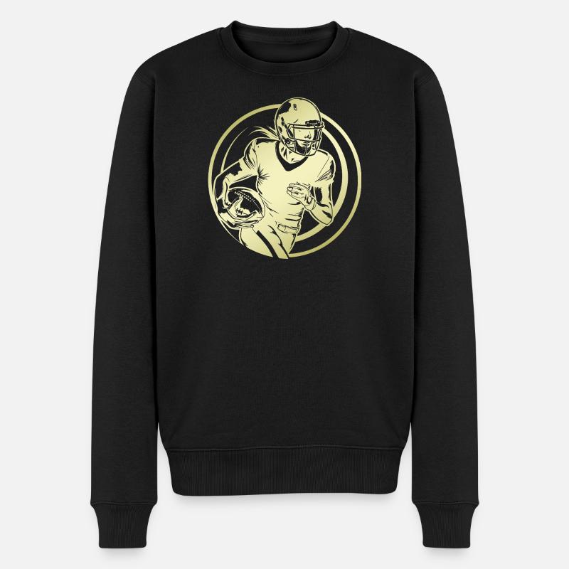 American Football Silhouette - Männer Premium Bio Pullover - Schwarz