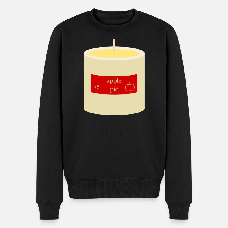 Apfelkuchen-Kerze - Männer Premium Bio Pullover - Schwarz
