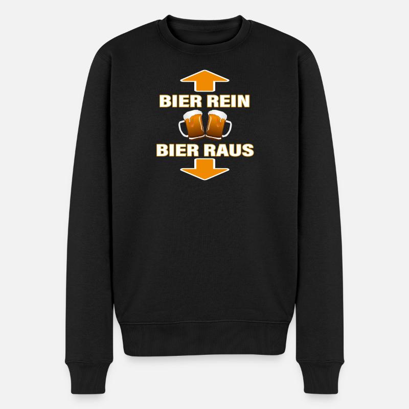BIER REIN - BIER RAUS - Männer Premium Bio Pullover - Schwarz