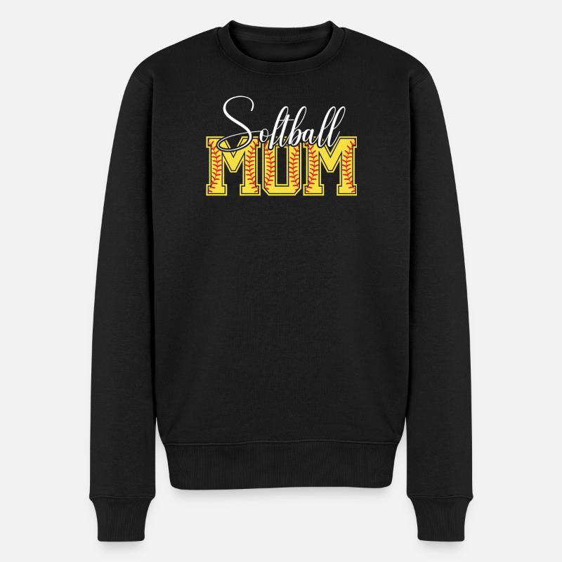 Softball Mama - Männer Premium Bio Pullover - Schwarz