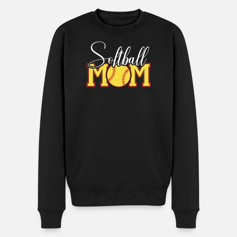Emblème de maman de softball - Pull Premium bio Homme - noir