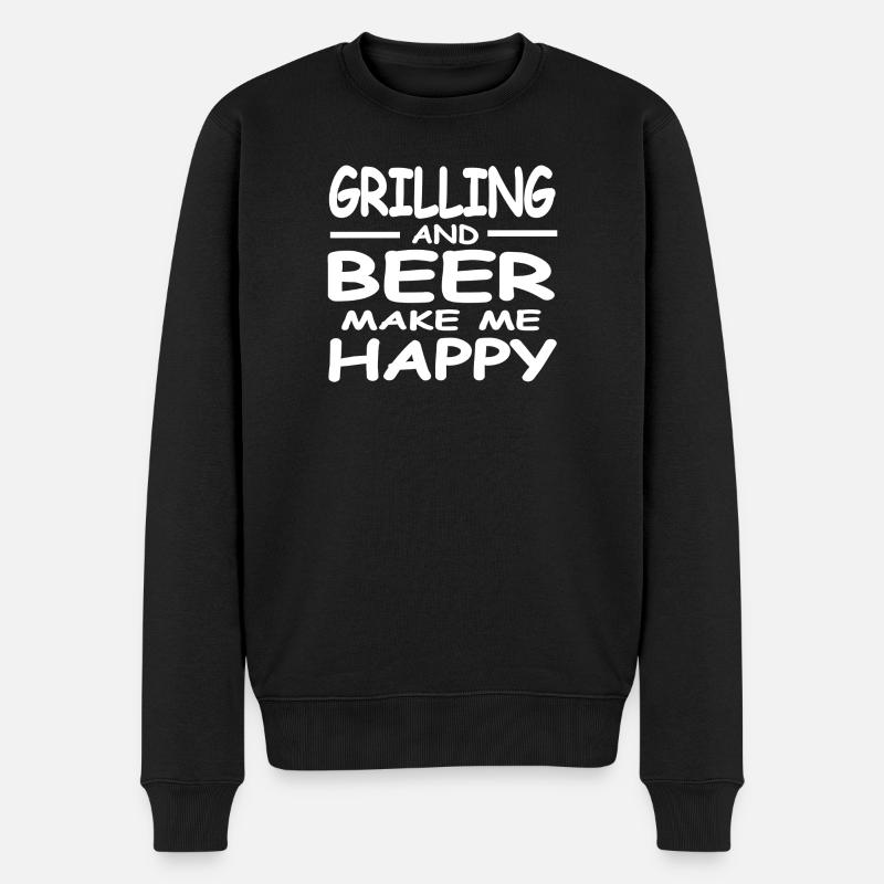Grillen - Männer Premium Bio Pullover - Schwarz