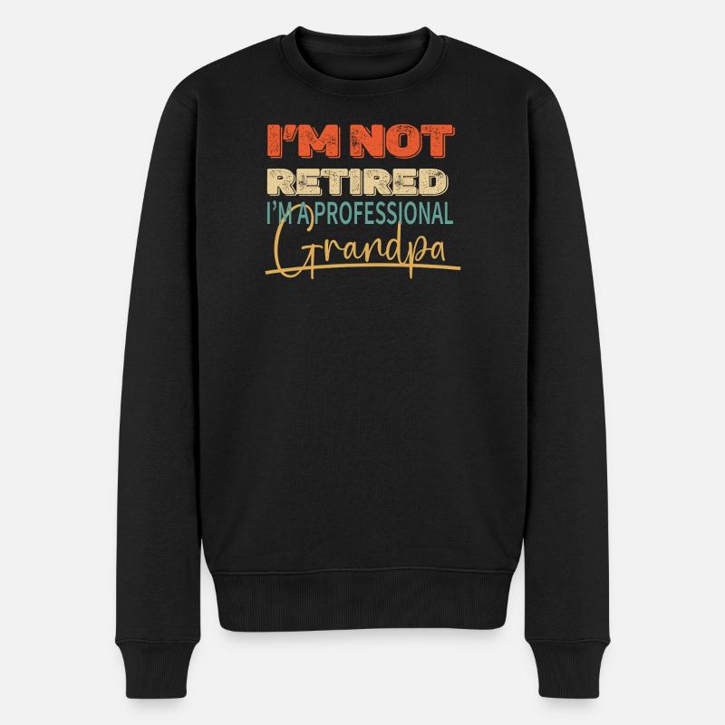 Ich bin kein Pro-Papie-Rentner - Männer Premium Bio Pullover - Schwarz