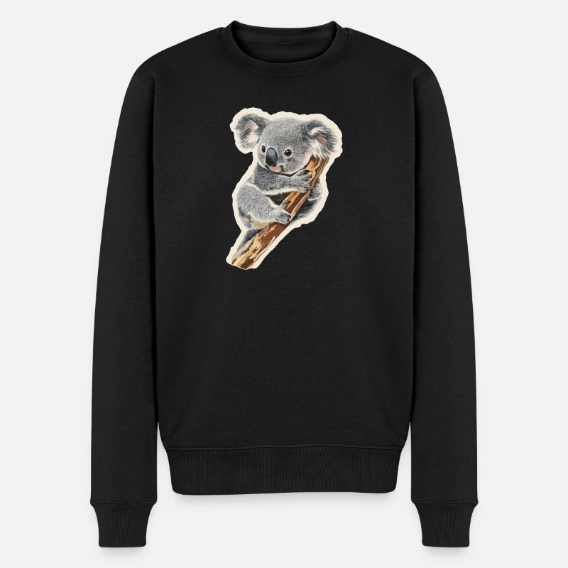 Koala - Männer Premium Bio Pullover - Schwarz