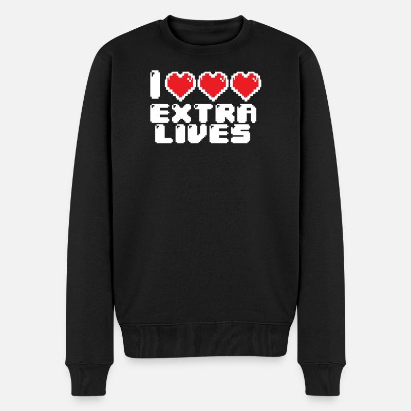 Extremes Pixel-Herz - Männer Premium Bio Pullover - Schwarz