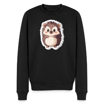 Igel - Männer Premium Bio Pullover - Schwarz - Vorne - Nico (187cm)