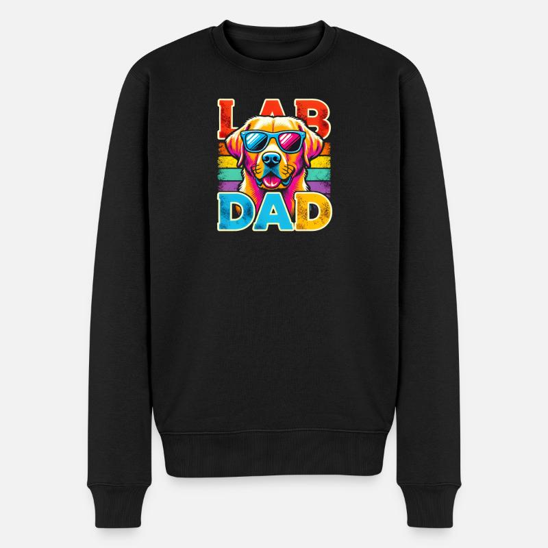 Labrador Papa Regenbogen Sonnenbrille, Vater - Männer Premium Bio Pullover - Schwarz