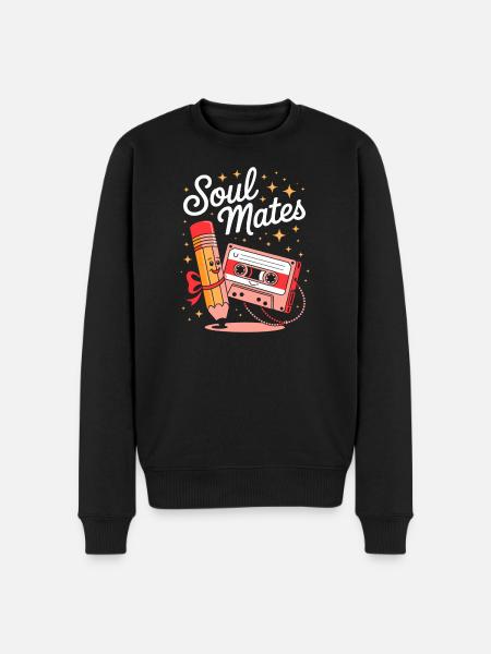 Soul Mates - Cassette Mixtape - Men's Premium Organic Jumper - black