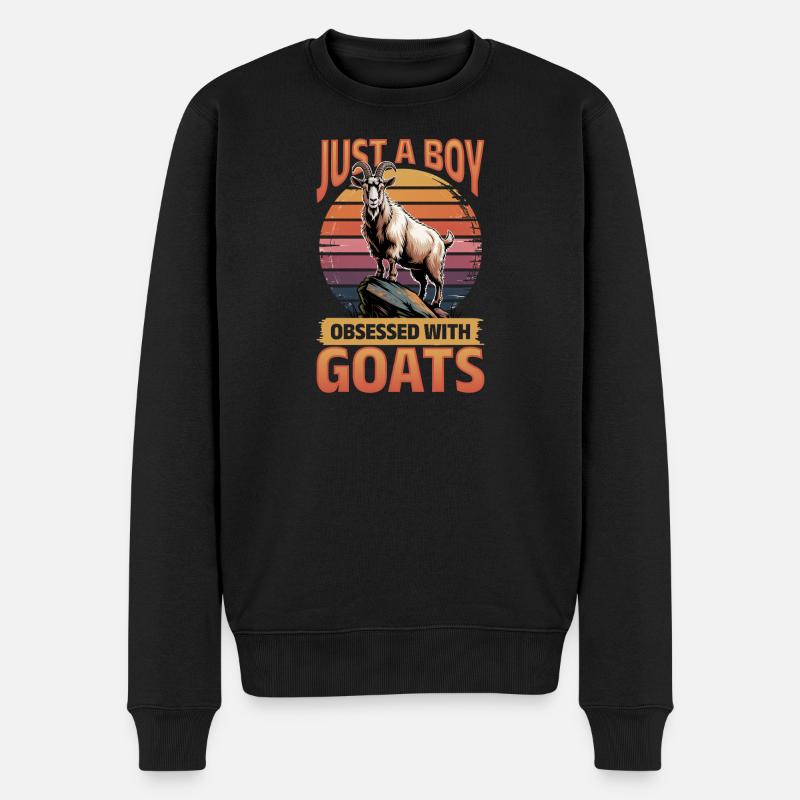Drôle d’animal de la ferme chèvre - Pull Premium bio Homme - noir