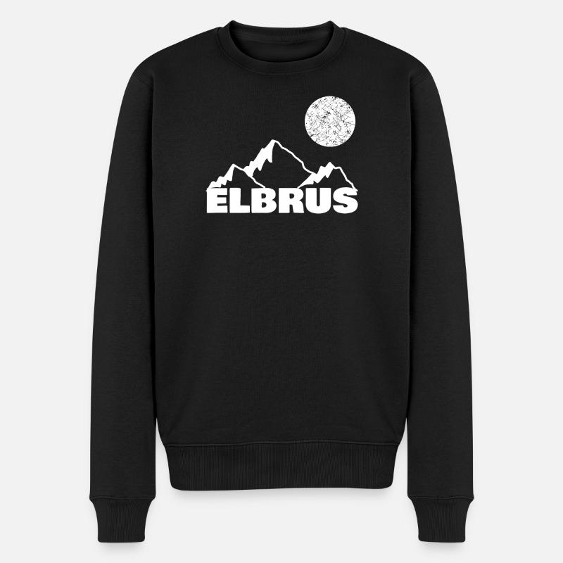 Elbrus als Bergsport - Männer Premium Bio Pullover - Schwarz