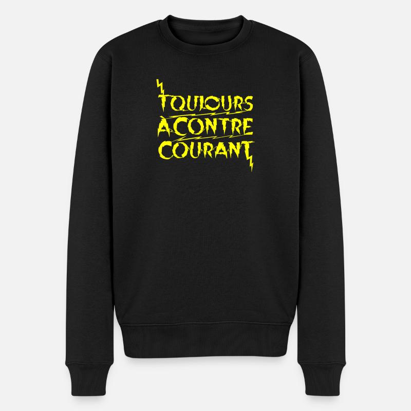 IMMER GEGEN DEN STROM! - Männer Premium Bio Pullover - Schwarz