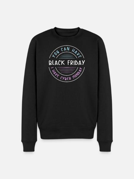 Kaufrausch Cyber Monday - Männer Premium Bio Pullover - Schwarz