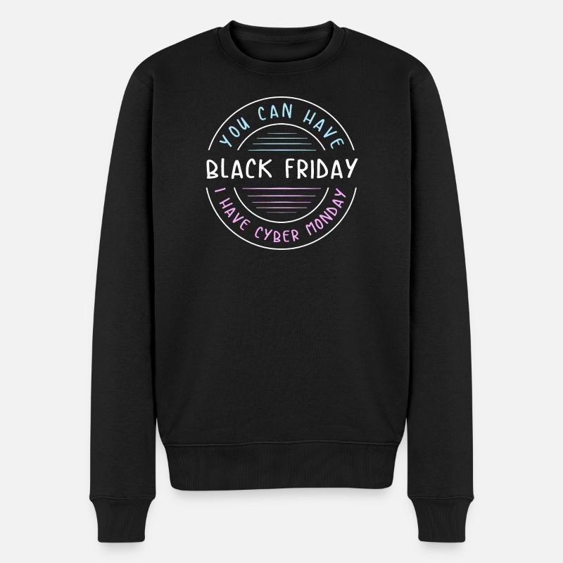 Kaufrausch Cyber Monday - Männer Premium Bio Pullover - Schwarz