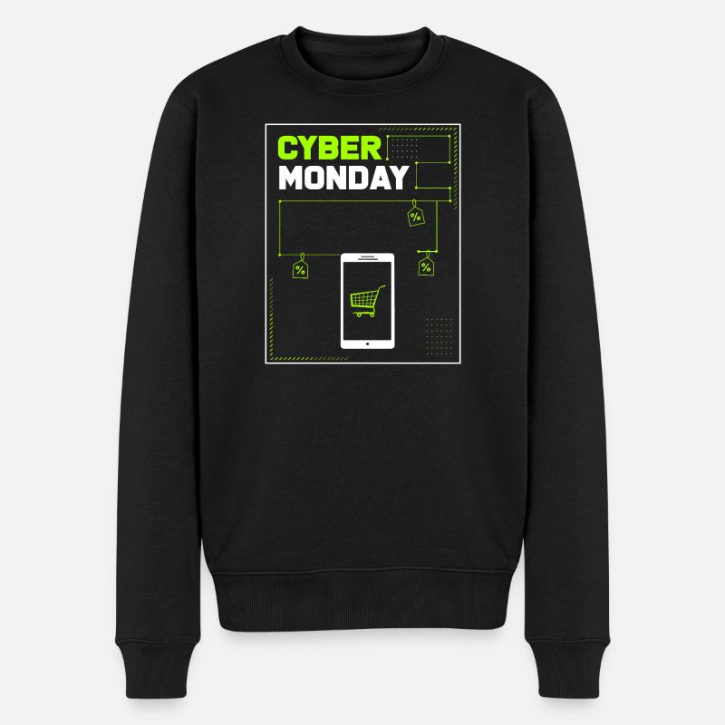 Kaufrausch Cyber Monday - Männer Premium Bio Pullover - Schwarz