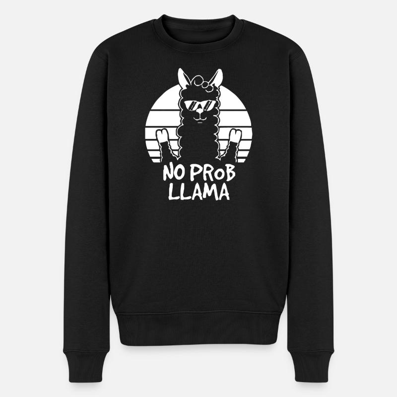 No Prob Llama Retro Soleil - Pull Premium bio Homme - noir