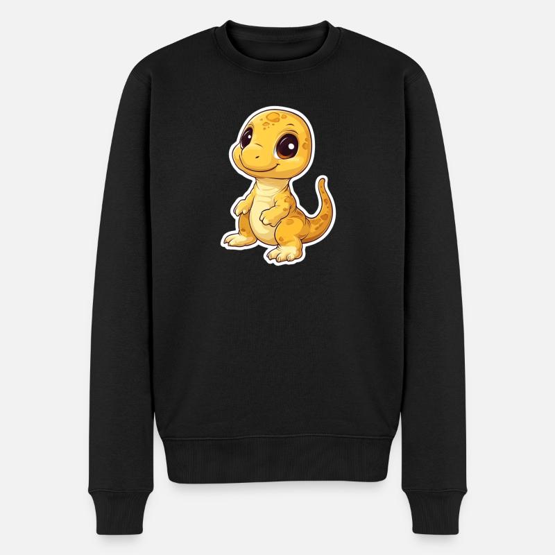 Dinosaurier - Männer Premium Bio Pullover - Schwarz