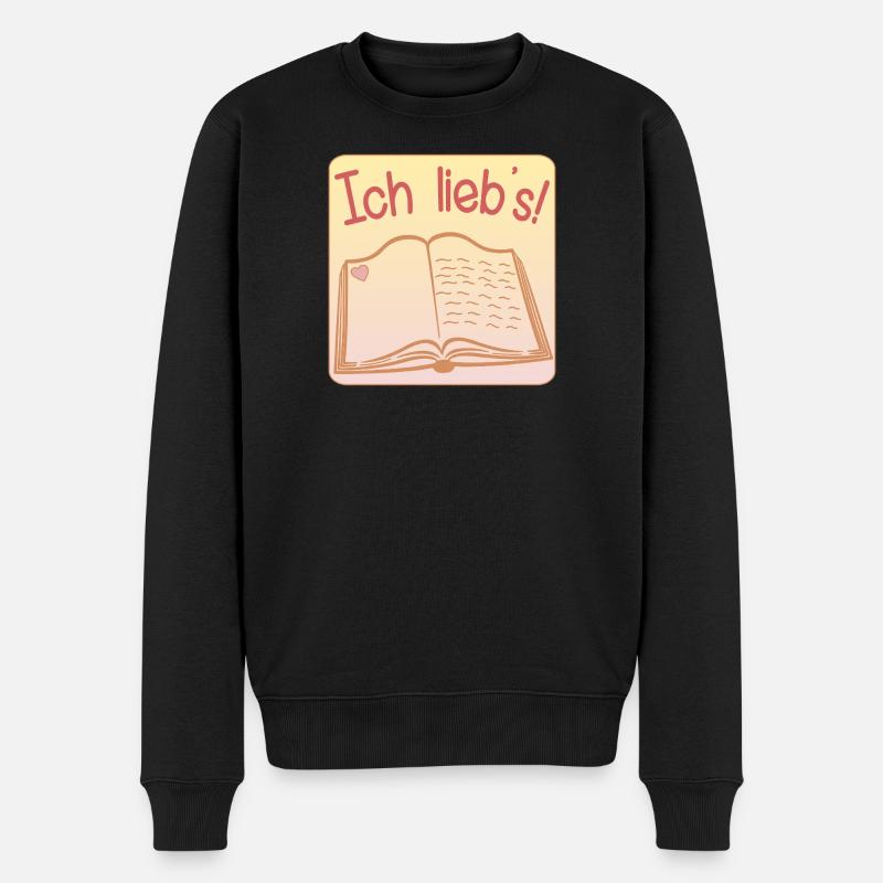 HOBBY BÜCHER LESEN LIEBEN BUCH - Männer Premium Bio Pullover - Schwarz