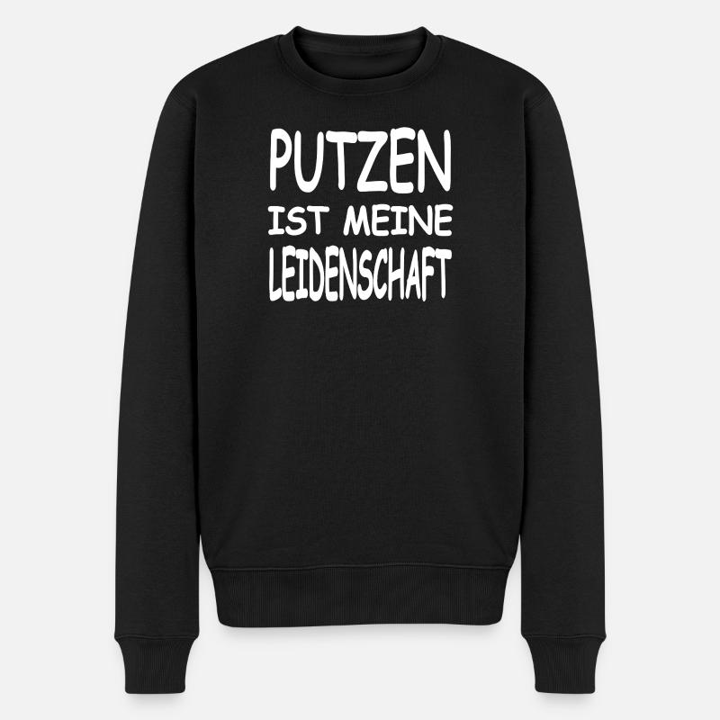 Putzen - Männer Premium Bio Pullover - Schwarz