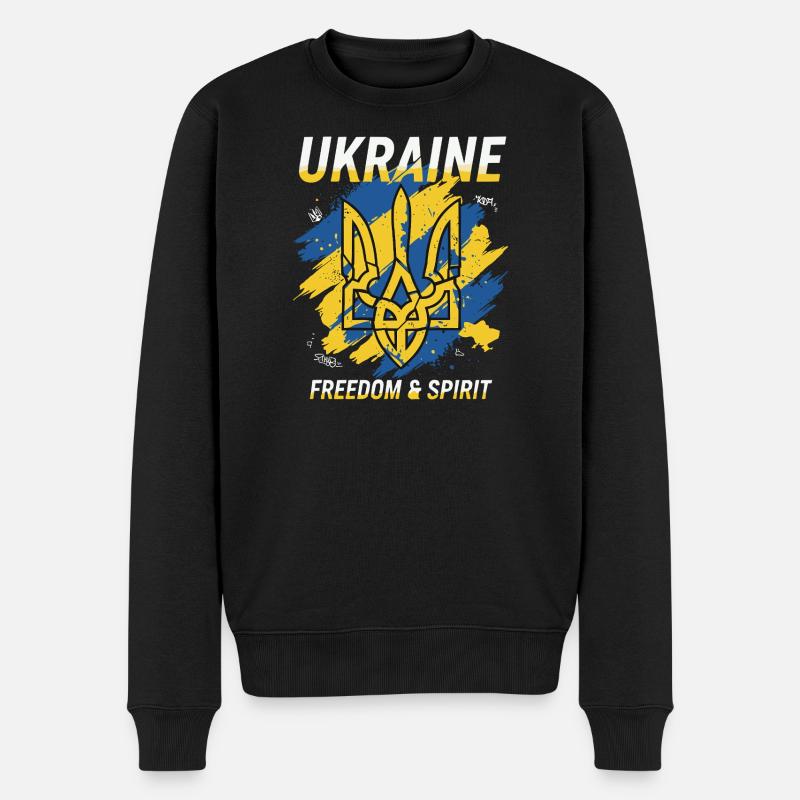 Ukraine Liberté Cimier Art - Pull Premium bio Homme - noir