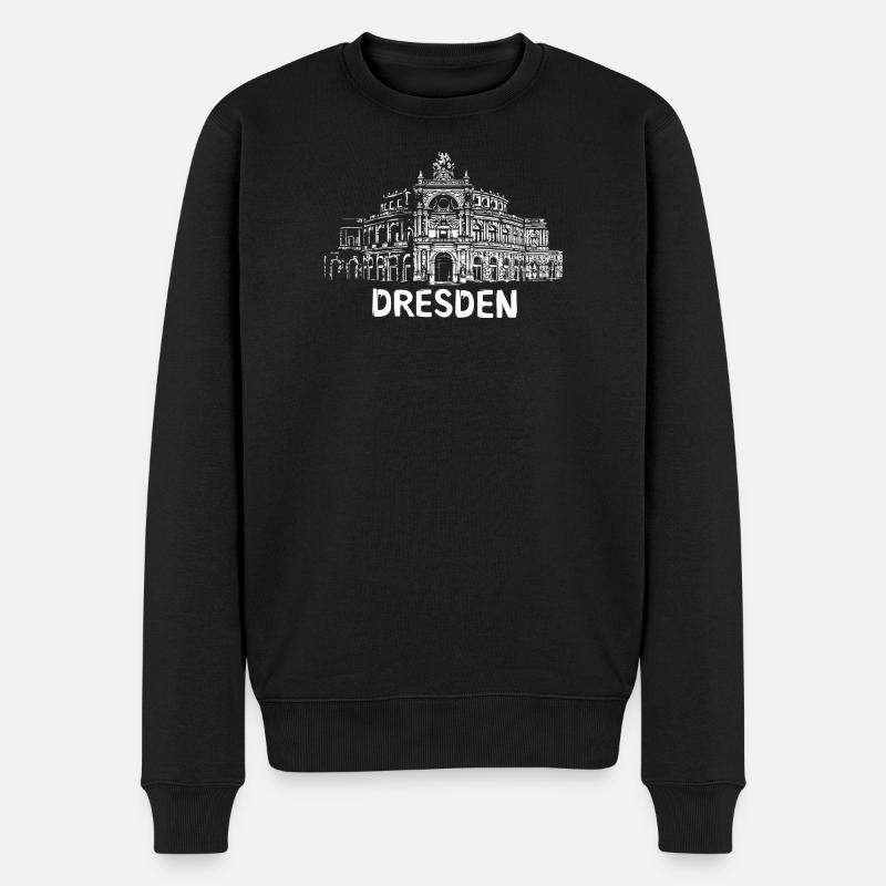 Dresde Semperoper Illustration - Pull Premium bio Homme - noir