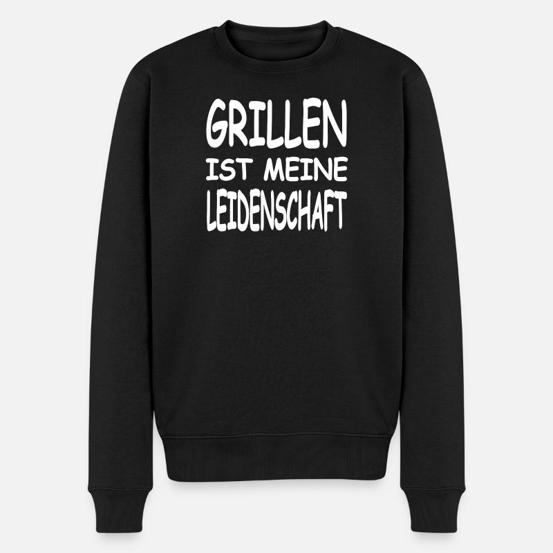 Grillen - Männer Premium Bio Pullover - Schwarz